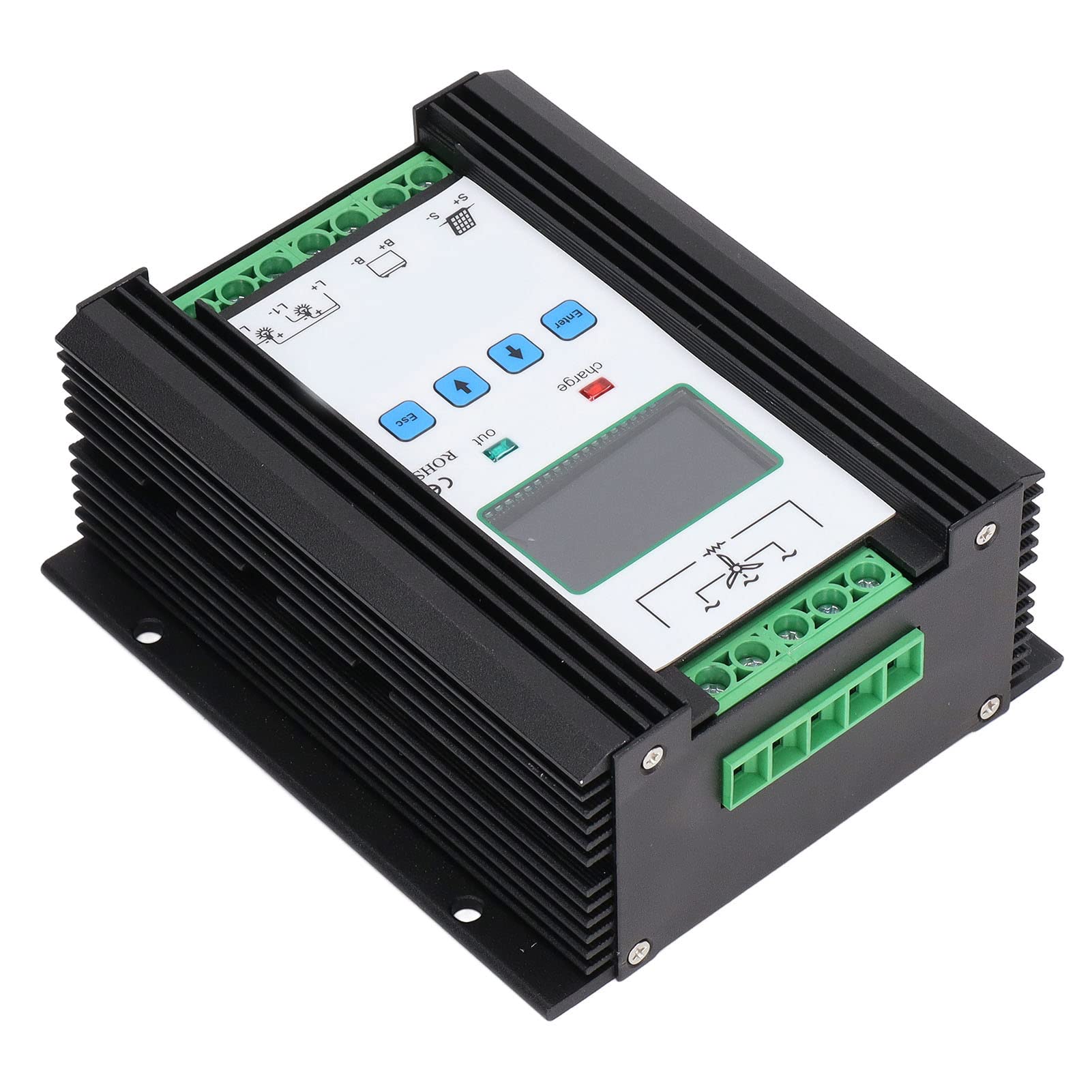 Regulador Híbrido Solar Eólico, 12V 24V 600W Controlador Híbrido Solar Eólico Pantalla LCD PWM Controlador de Carga Inteligente, Generadores Y Energía Portátil
