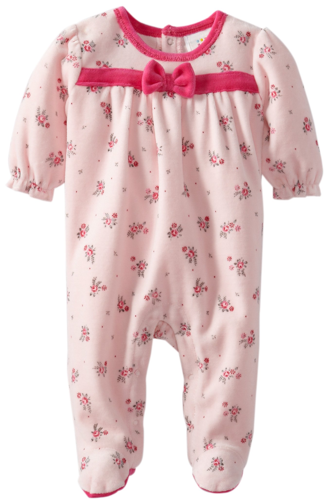 Disney Baby Girls' Newborn Flowers V Footie, Pink, 3-6 Months