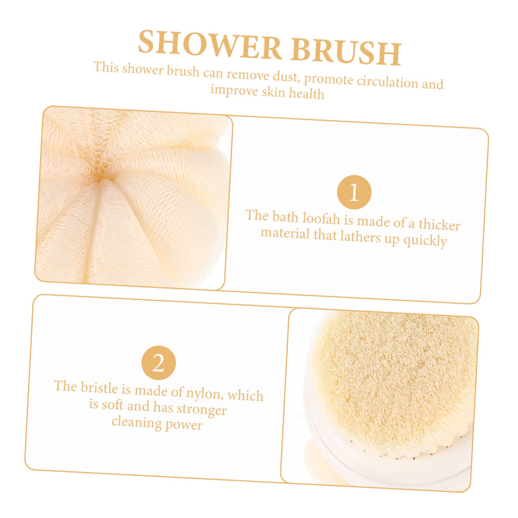 Double Sided Bath Brush with Long Handle Soft Bristle Back Scrubber Exfoliating Body Massage Tool for Shower Use - Image 2