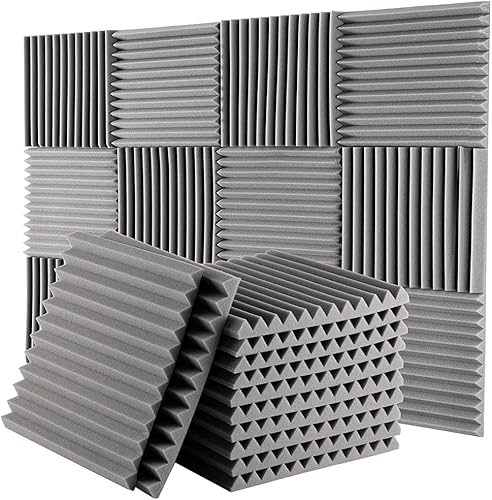 Miniatura 1 de FONESO Paneles acústicos, paneles de espuma insonorizada de alta densidad para paredes, paneles absorbentes de sonido, paneles de espuma acústica