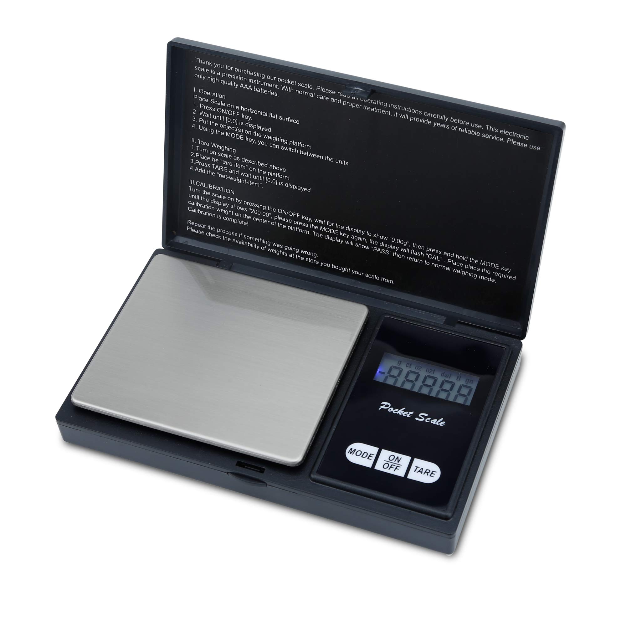 INTIRILIFEDigital Pocket Scale in BLACK – 500g Electronics Precision Scale with Tare Function and LCD Display – Extreme Accuracy Weighing Scale for Coins, Jewellery, Gold, Kitchen, Cooking