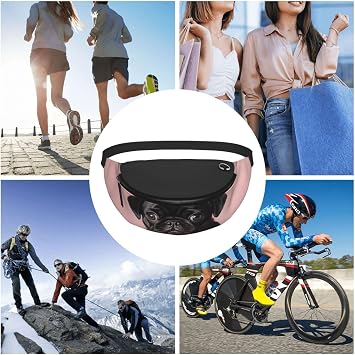 Cute Black Pug Fanny Pack for Women Men Fashion Waist Pack Adjustable Belt Bag for Workout Running Travelling Casual Waist Bag