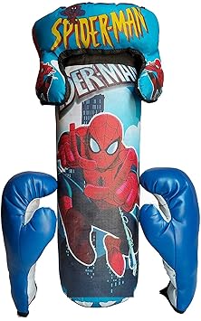 Inrange Coton Mix Kids Boxing kit 52cm Plastic and Cloth Made (Punching Bag, Gloves and Headgear) for Kids 3 to 9 Years (Character May Vary)