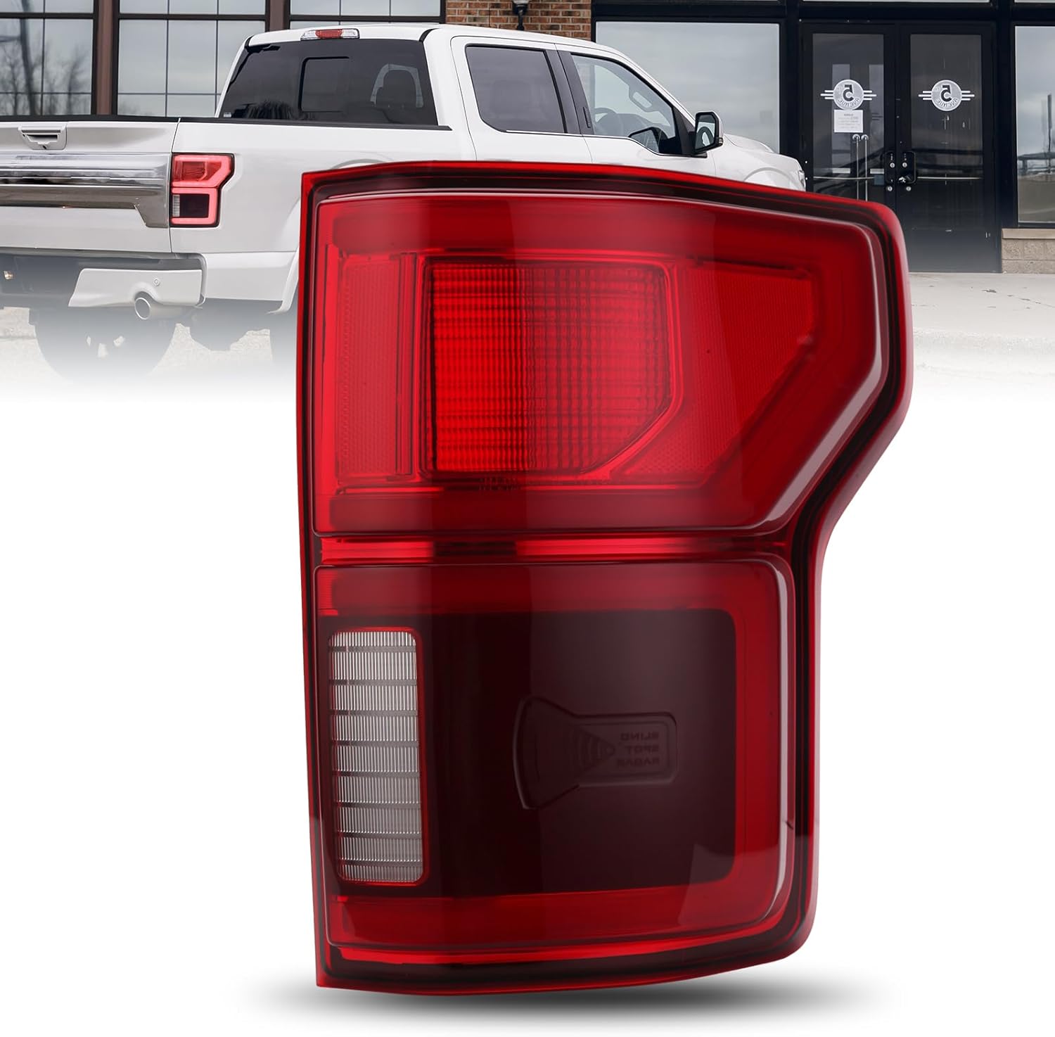 LED Tail Light Assembly For Ford F150 2018 2019 2020 With Blind Spot Rear Lamp Taillight KL3Z13405B (Left Driver Side)