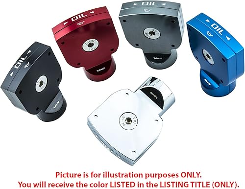 Miniatura 2 de VMS Racing Cubierta cromada para manija de aceite de motor en aluminio Billet compatible con Chevy Chevrolet Camaro SS L99 6.2L V8 Motores 10-15