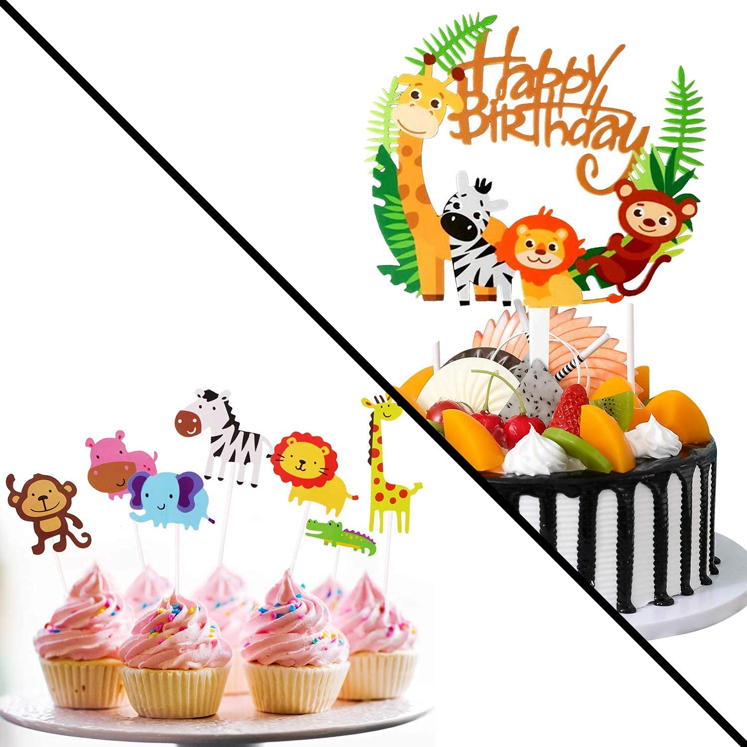 Buy iZoeL Animal Cake Toppers, Animal Cake Decorations, 1pcs Jungle