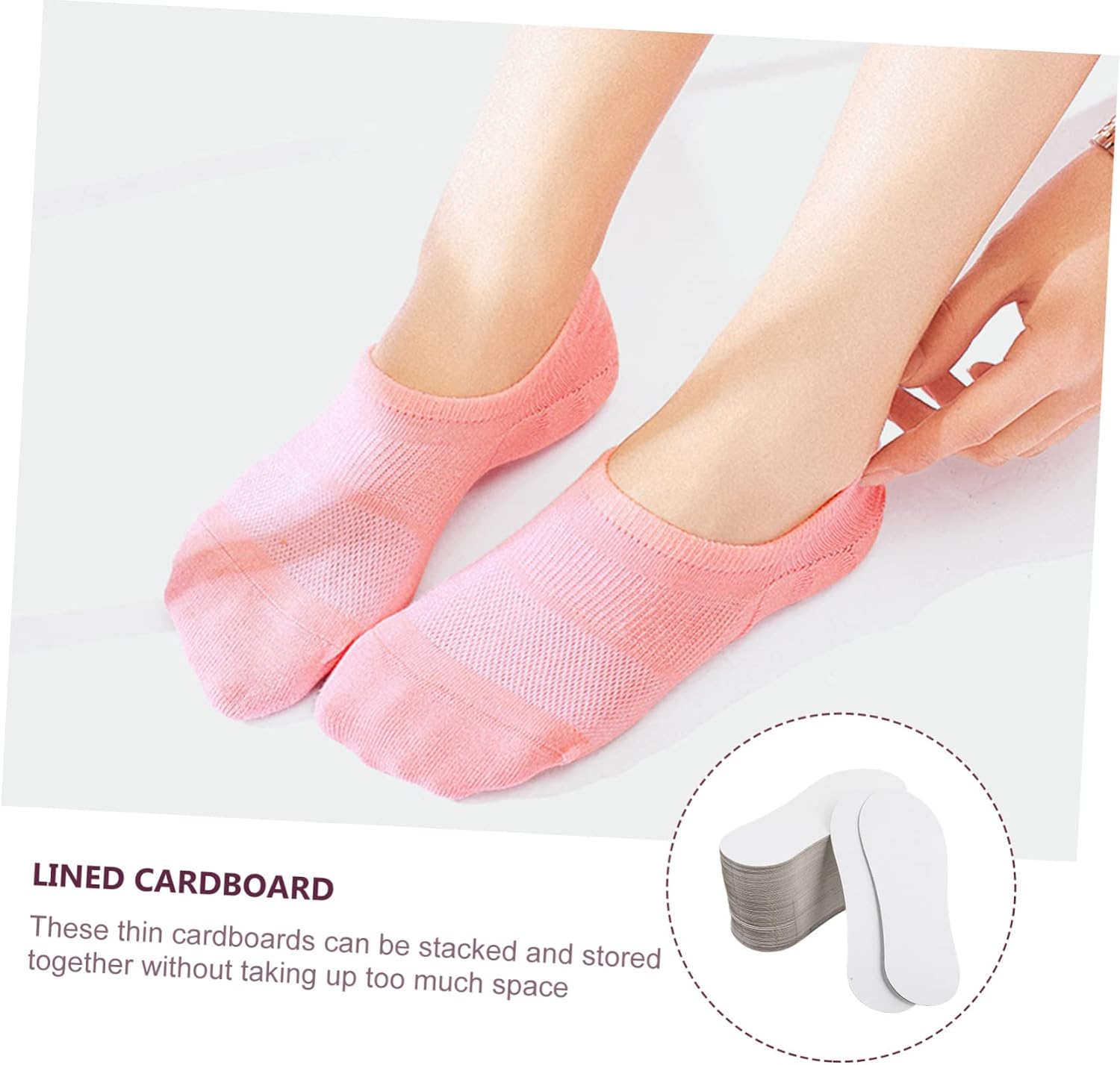 100pcs Sock Holders for Women Low Cut Sock Organizers Durable White Inserts for Neat Storage for Maintaining Shape and Orderliness