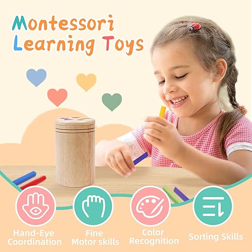 Miniatura 2 de Montessori - Juguetes de madera para clasificar colores para niños de 3 años, actividades de aprendizaje preescolar, juego educativo a juego de