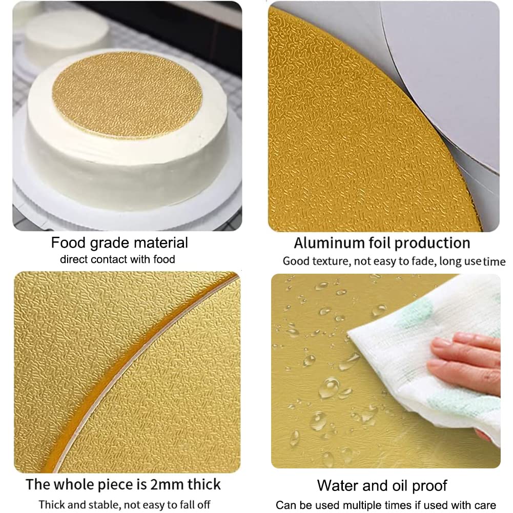 Cake Board Rotondo Oro - Supporto Torta 30 Cm | Set 4 Pezzi | Impermeabile E Resistente - Foto 4
