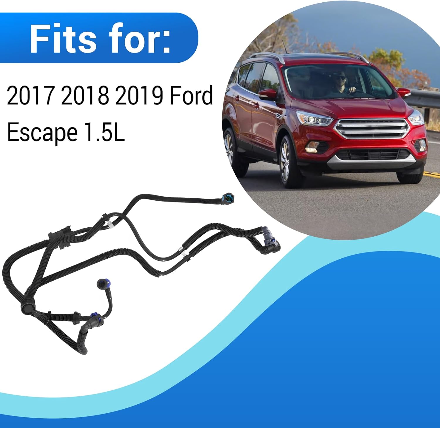 Vapor Canister Purge Va-lve Fits for 2017 2018 2019 Ford Escape 1.5L Replaces GV6Z-9D289-E GV6Z-9D289-A CP892