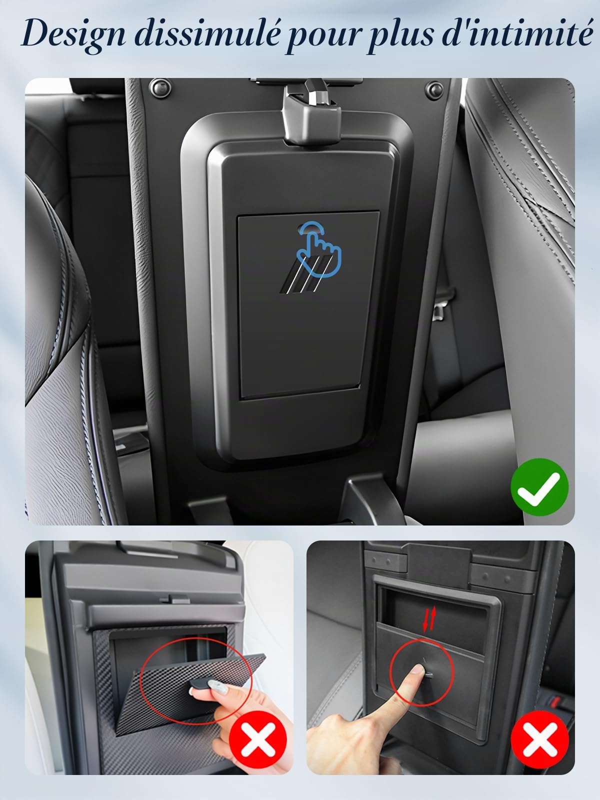 BIBIBO Boîte de rangement secrète pour accoudoir de voiture, Compartiment caché Compatible avec BMW 3er G20 G21 I3 4er G22 G23 I4, Compartiment secret pour accoudoir, Compartiment caché, Rangement