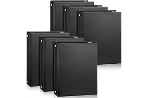 6 Pcs 1 Inch 3 Ring Binder 6x9 Black