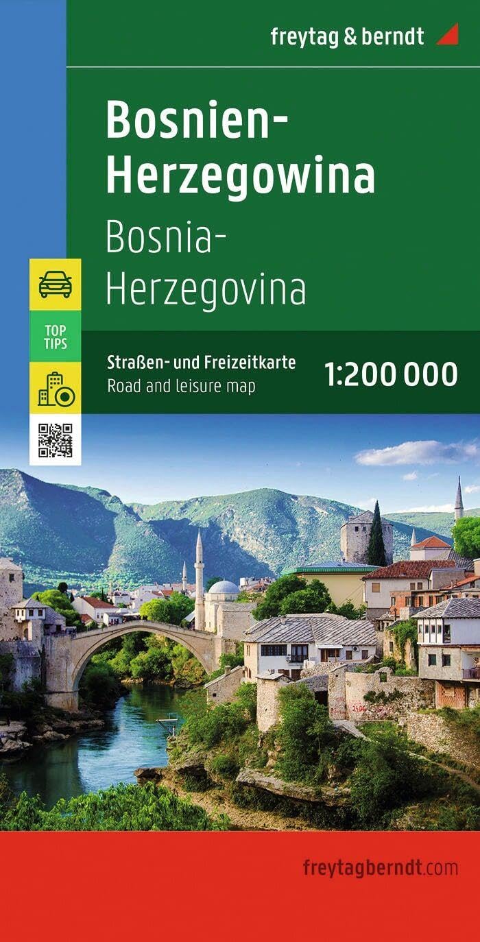 Bosnia-Herzegovina: Road and Leisure map