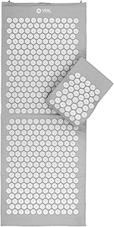 Bodhi VITAL Akupressurmatten-Set XL | Massagematte & Kissen inkl. Tasche | Nadelkissen zur Selbstmassage | Entspannungsmatte gegen Nacken und Rückenschmerzen | Fakirmatte für zu Hause | steingrau