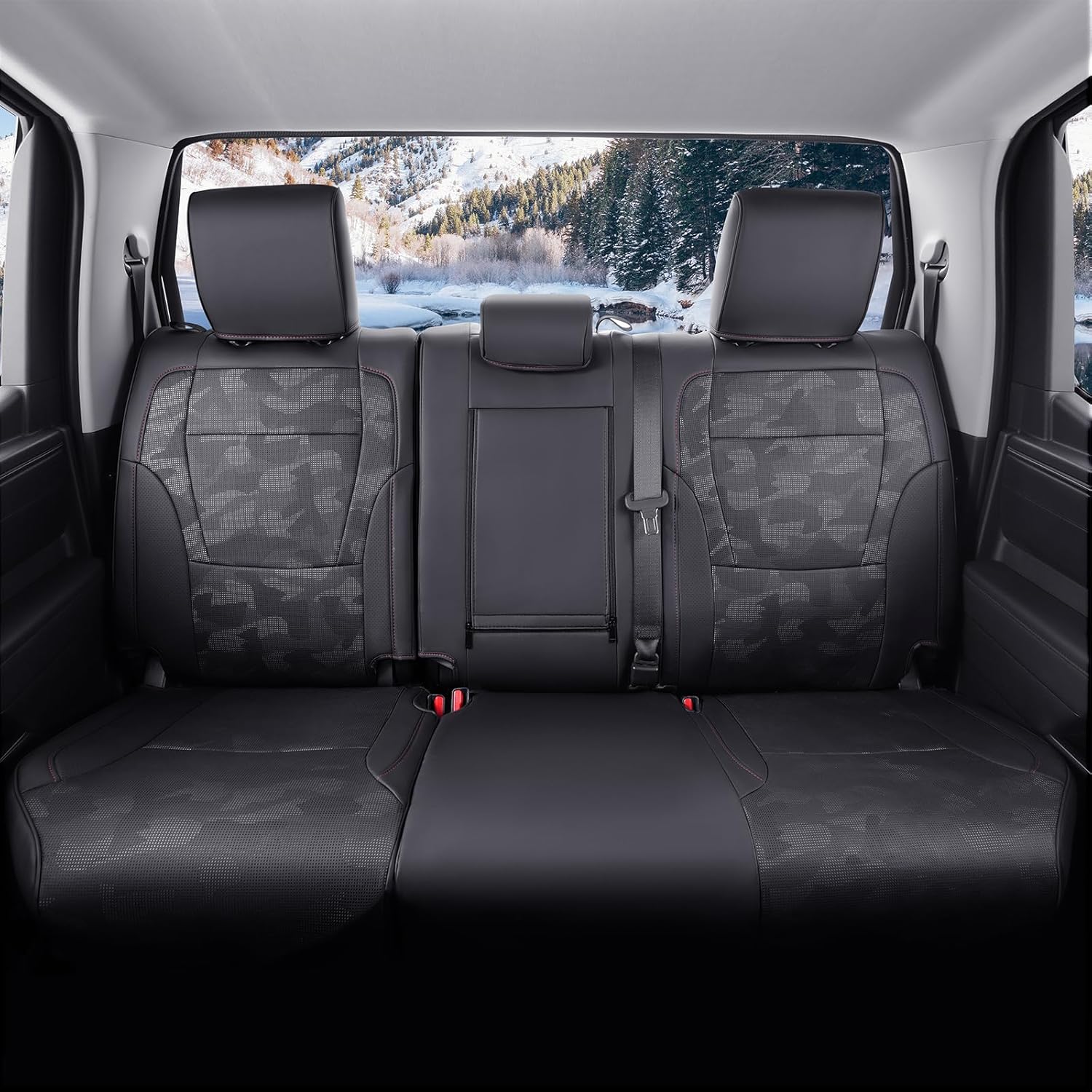 for Toyota Tundra Seat Covers 2022 2023 2024 2025 2026, 2026 Toyota Tundra Accessories 2022-2024 2025 2026 Crewmax/Double Cab (SR/SR5) Black Camo, Full Set