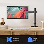 Suptek Single LED LCD Monitor Desk Mount Heavy Duty Fully Adjustable Stand for 1 / One Screen up to 32 inch (MD6421)