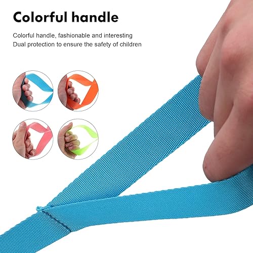 Miniatura 3 de Paquete de 2 cuerdas de seguridad para caminar cortas con 12 asas para niños preescolares y niños pequeños al aire libre, guardería, guardería,
