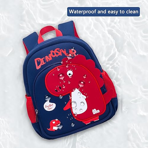 Miniatura 6 de Wenfyes Mochila para niños y niñas, mochila de dinosaurios para la escuelaviajes, mini mochila, Azul, Dinosaurio