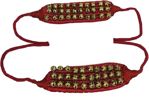 Dance Ghungroo 30 + 30 Red Soft Pad String | Bell, Ghungru 3 Line Red soft pad String, 14 No. Ghungroo| Paijania | Pazeb | Kathak Indian Classical Dance