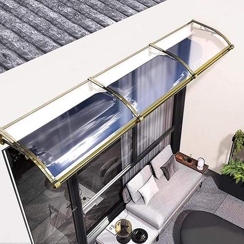 Miniatura 7 de Diseño de fregaderosilenciosoautolimpiantecubierta de policarbonato transparente de alta resistencia a los impactos, toldo de aluminio para puerta