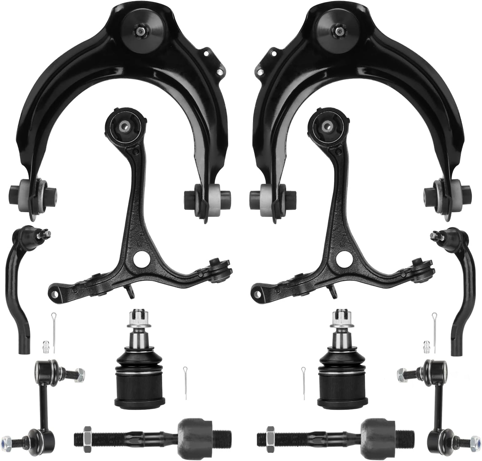 Front Suspension Kit Upper Lower Control Arms Ball Joints Sway Bars Tie Rods Fit for Honda Accord Sedan Coupe 2003 2004 2005 2006 2007, Fit for Acura TSX 2004-2008 -12 pcs