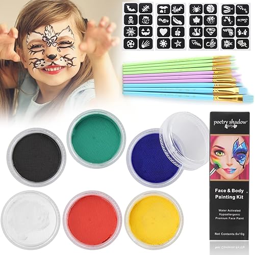 Miniatura 1 de Pintura facial y corporal a base de agua, flash profesional, no tóxico, seguro, tatuaje, Halloween, fiesta, artista, kit de pintura de maquillaje