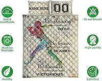Vista 2 de OhaPrints Manta personalizada con número de nombre y fundas de almohada, juego de ropa de cama y funda de almohada, tamaño King, Queen, doble