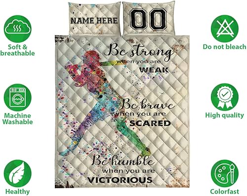 Miniatura 2 de OhaPrints Manta personalizada con número de nombre y fundas de almohada, juego de ropa de cama y funda de almohada, tamaño King, Queen, doble,