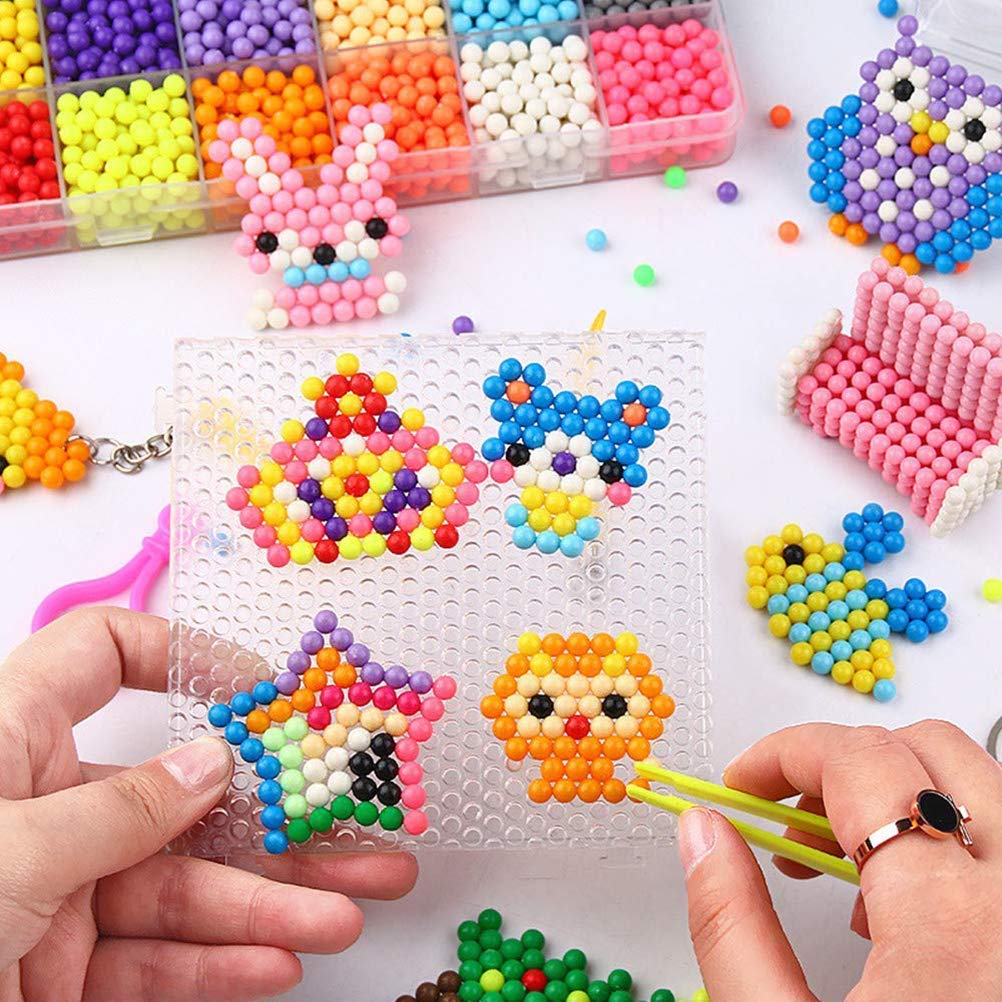 Topiky 5200pcs Water Spray Beads Set, 24 Colors DIY Water Sticky Beads, 3D Handmade Toys for Children Gift, Crafts Art Kit (Colorful)