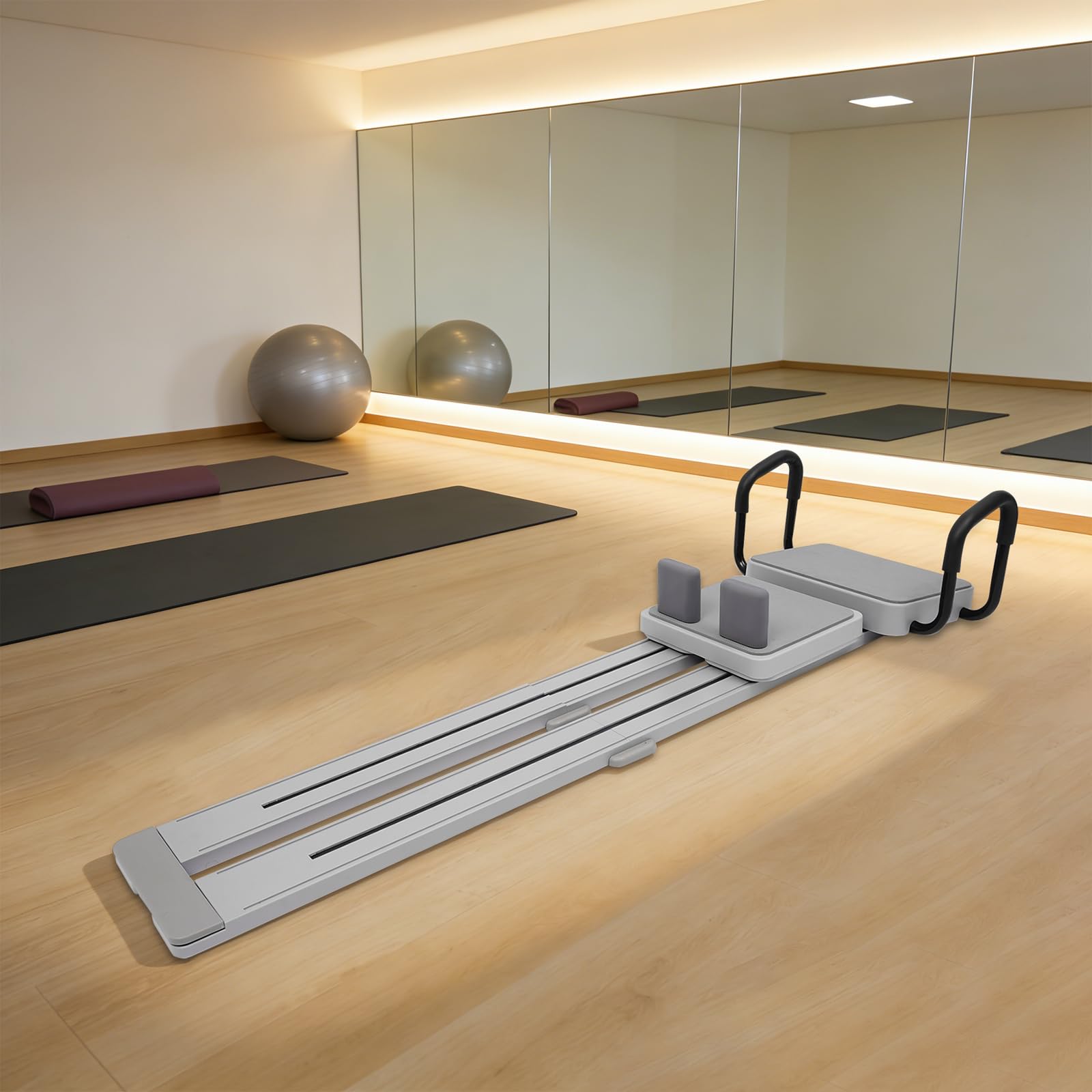 Pilates Brett Faltbarer Bauchtrainer für Zuhause | 360° Split-Design, Bauchmuskeltrainer, Bauchmuskelbrett, Trainingsbrett, Grau