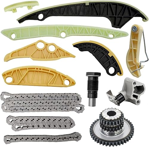 Vista 6 de 9-4201S 94201S Kit de cadena de distribución con piñón tensor guía de cadena compatible con LaCrosse Regal Chevy Equinox HHR Malibu GMC Terrain