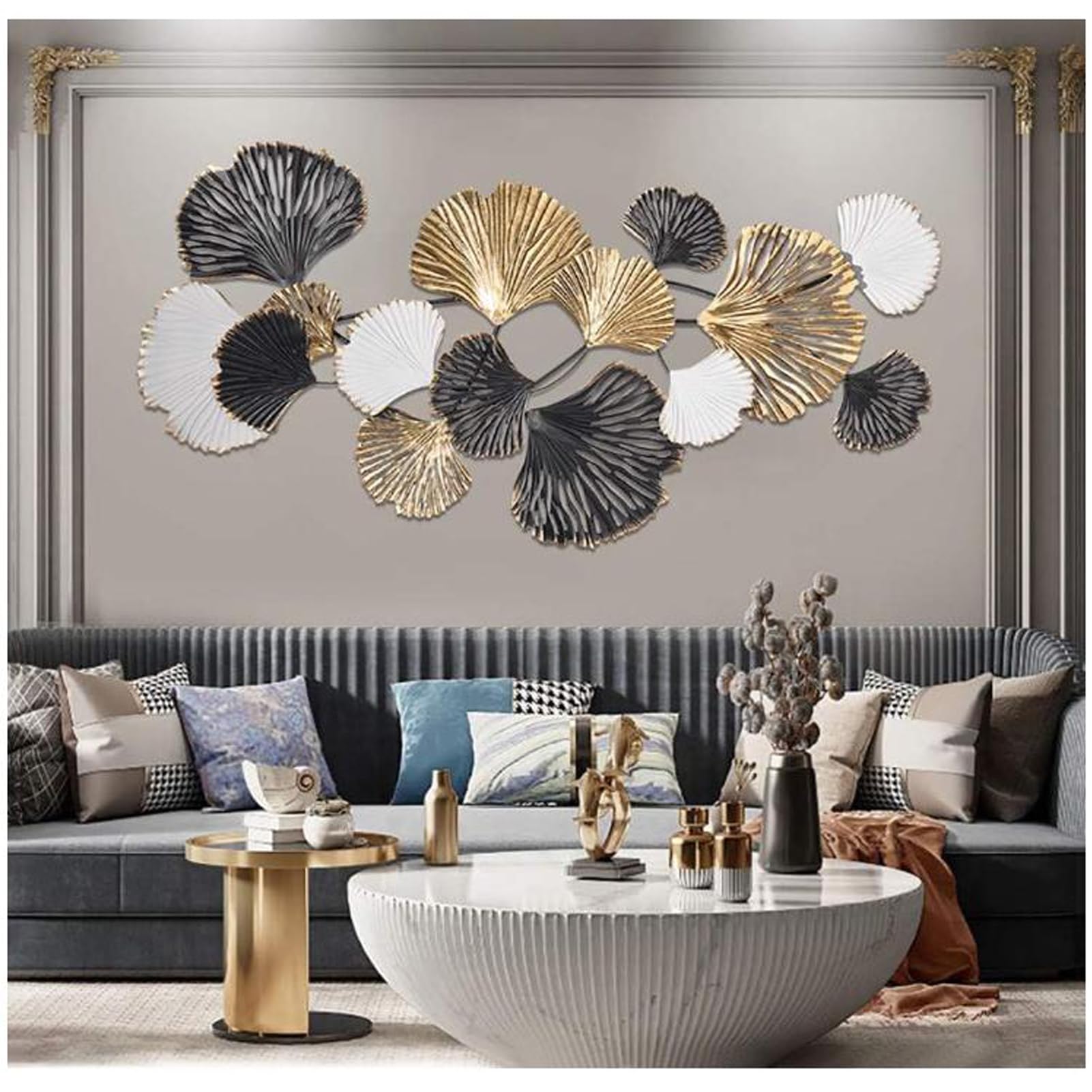 Déco murale métal 3D haut de gamme, oeuvre d'art ciselée main