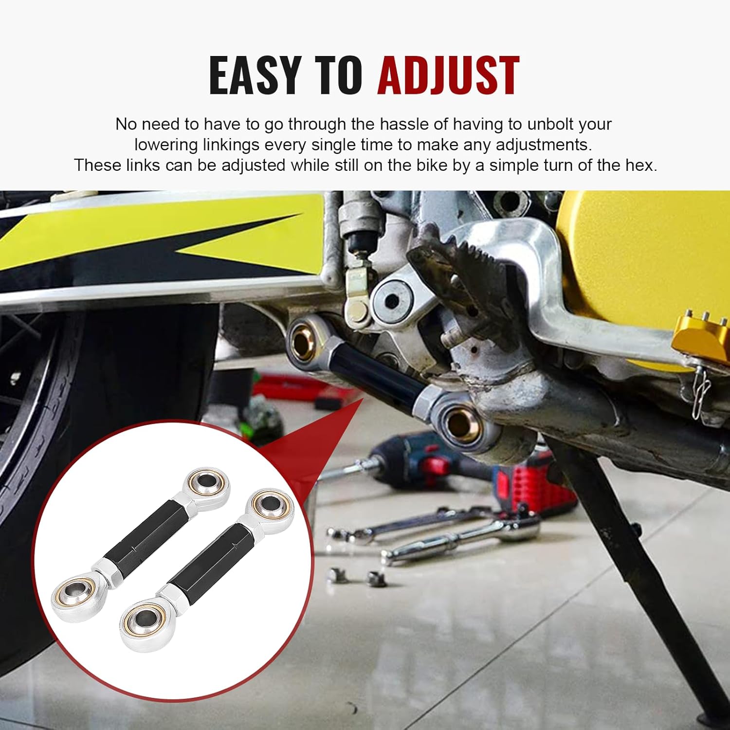 GZYF Motorcycle Adjustable Rear Suspension Lowering Links Kit for Suzuki Hayabusa Gsxr 1300 1997-2020