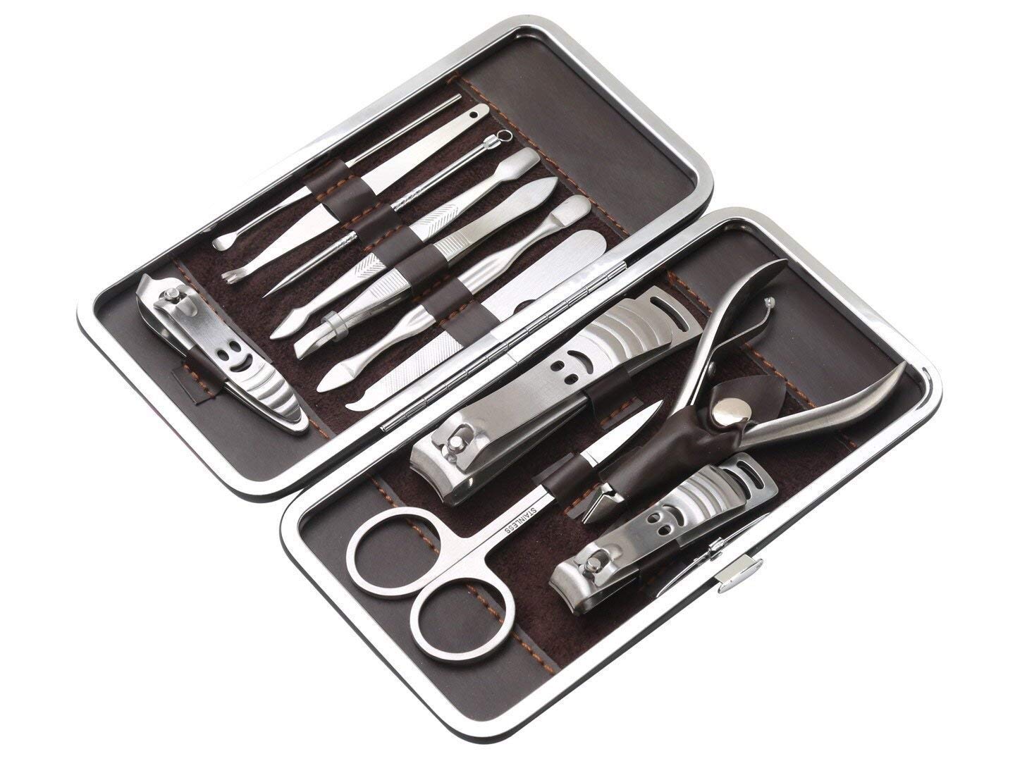 Jamboree!!! Professional Manicure Pedicure Set - 12-Piece Stainless Steel Nail Clippers Kit, Complete Nail Care Tools for Travel & Home - Portable Grooming Kit for Men & Women-image-32