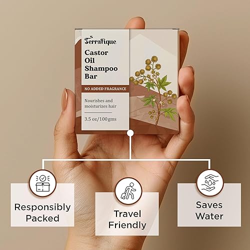 Miniatura 4 de Barra de champú de aceite de ricino, sin fragancia añadida, champú sólido para cabello adelgazante, hombres y mujeres, 3.5 onzas, paquete de 3