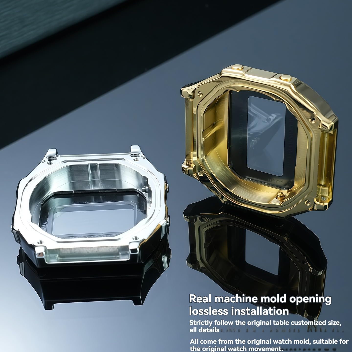 Watch Modification Parts for Casio A168 Solid Stainless Steel Metal Band Stainless Steel Case Accessories