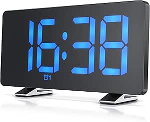 CSL - Radiowecker digital - FM Wecker - LED Display mit 3 Helligkeiten und Autodimmer - große Zahlen - Radio mit 15 Speicherplätzen - 15 Lautstärkestufen - Snooze 5-60 min - USB-Netzteilkabel inkl.