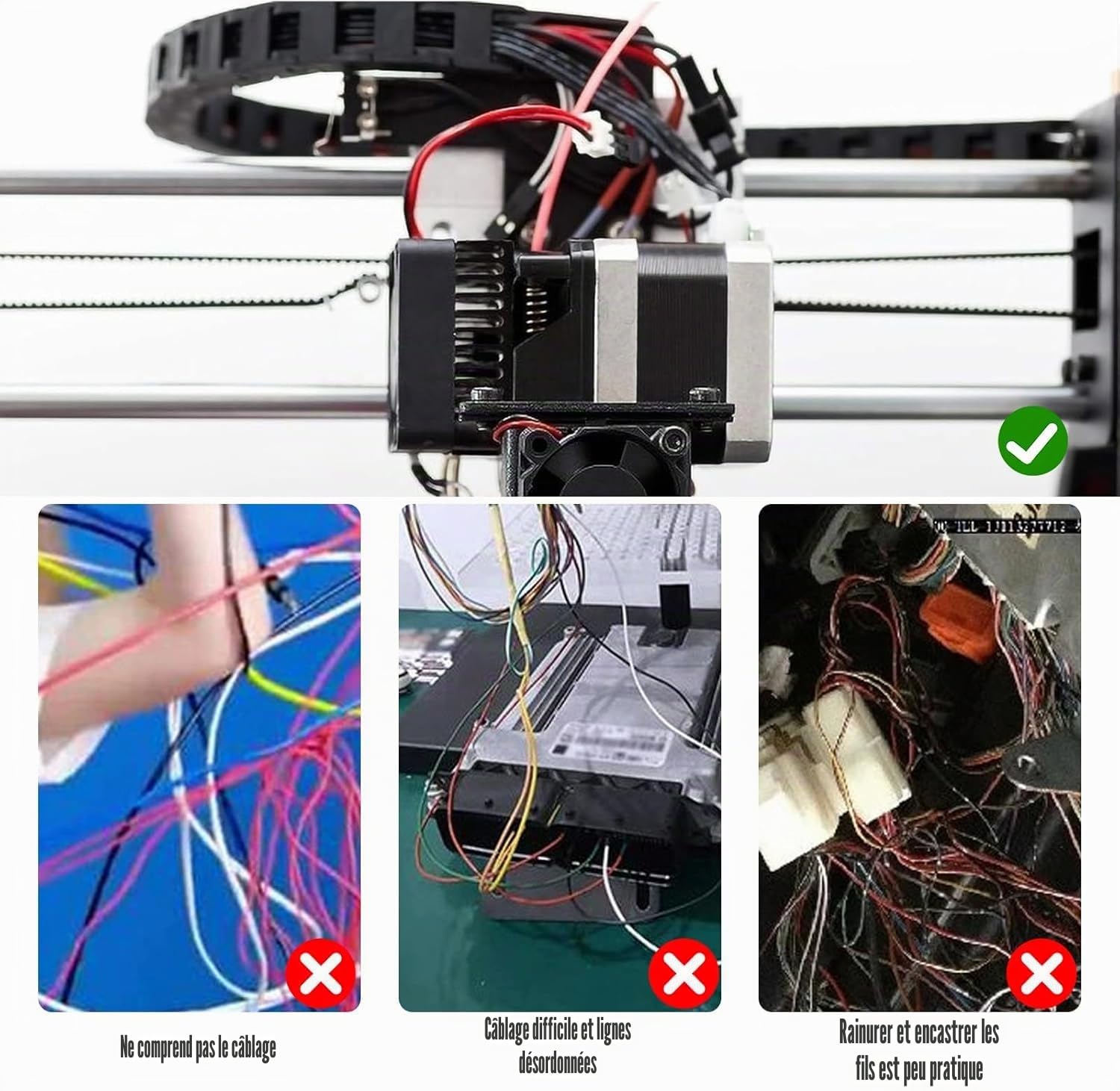 Chaîne porte Câbles, 100 cm 25 x 57 mm Nylon chaine plastique Pour l'Imprimante 3D, ouverte des deux côtés, chaîne de traînée, Transporteur pour 3D Imprimante CNC Routeur Machine