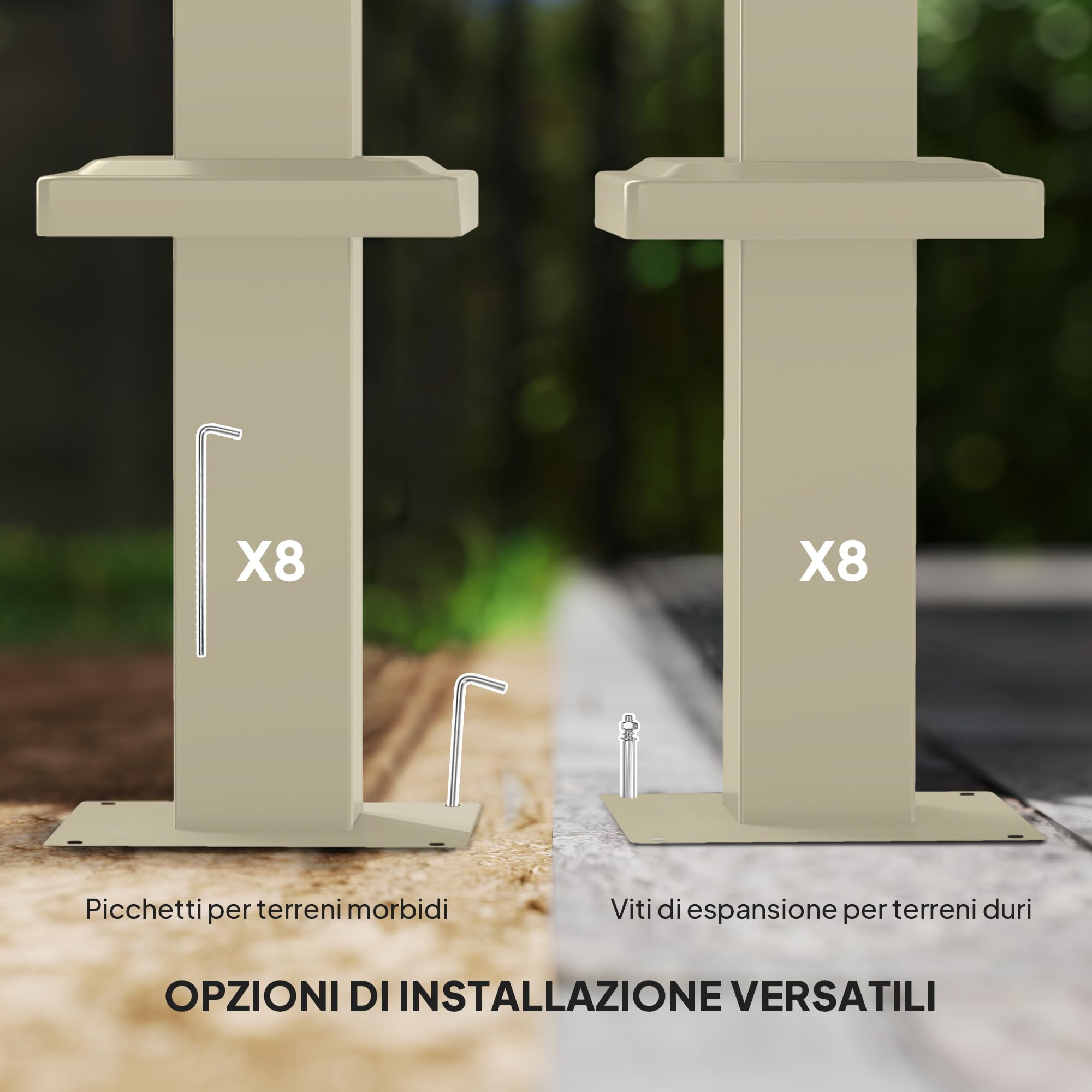 Outsunny Gazebo Pergola 3x3 m Pergolato,Telo Richiudibile Retrattile, Cachi | Telo Resistente, Struttura in Metallo, Pergola per Giardino, Terrazzo, Balcone, Veranda, Patio, Piscina, Esterno