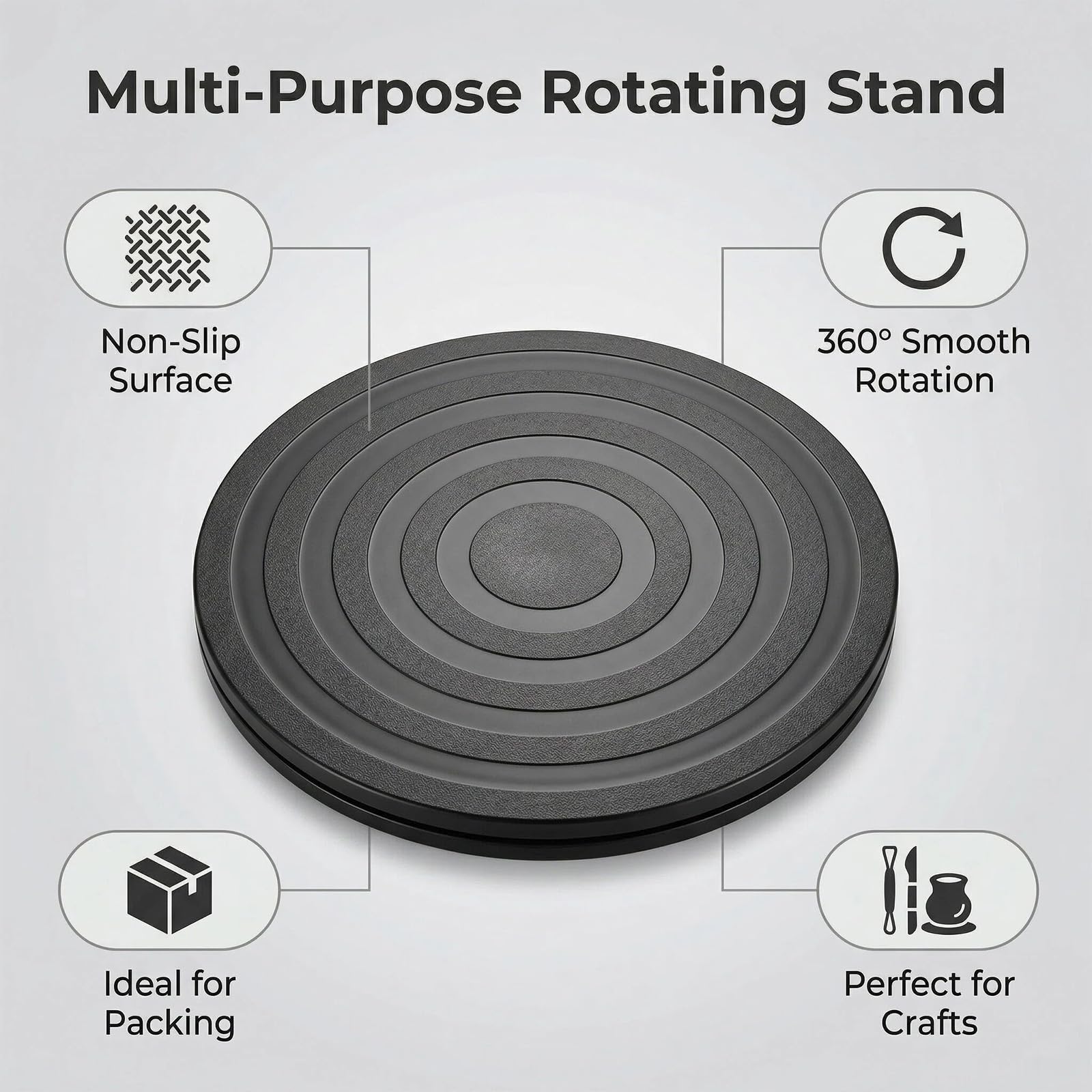 Tourne-Disque Rotatif Rotatif à 360 Degré Plateau Pivotant TV Support Pivotant Plateau Universel Rond Plateau Tournant Manuel Billes en Acier, Support Pivotant pour TV, Ordinateur. (1)