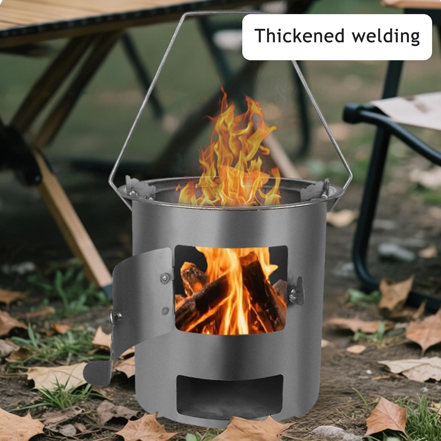 Camping Stove, Mini Portable Gas Stove for Outdoor Cooking, Backpacking, Hiking & Picnic, Compact BBQ Grill with Carry Handle, Lightweight Camping Stove (M)