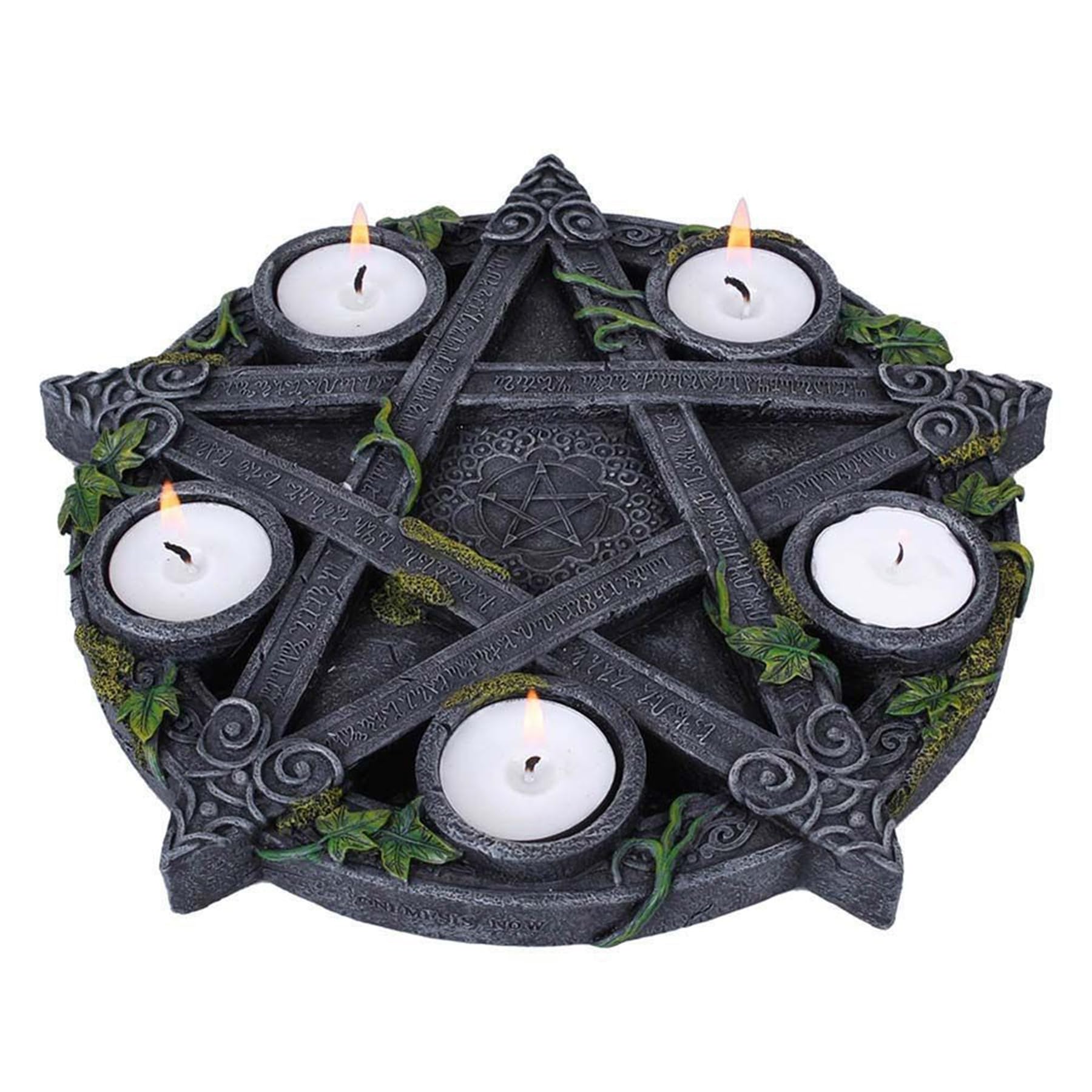 Wasise Star Candle Holder - Witchy Decor, Astrology Pentacle Altar Plate Resin Tealight Holder Tray Witchcraft Altar Supplies for Witchcraft Wiccan Tarot Supplies Divination Props