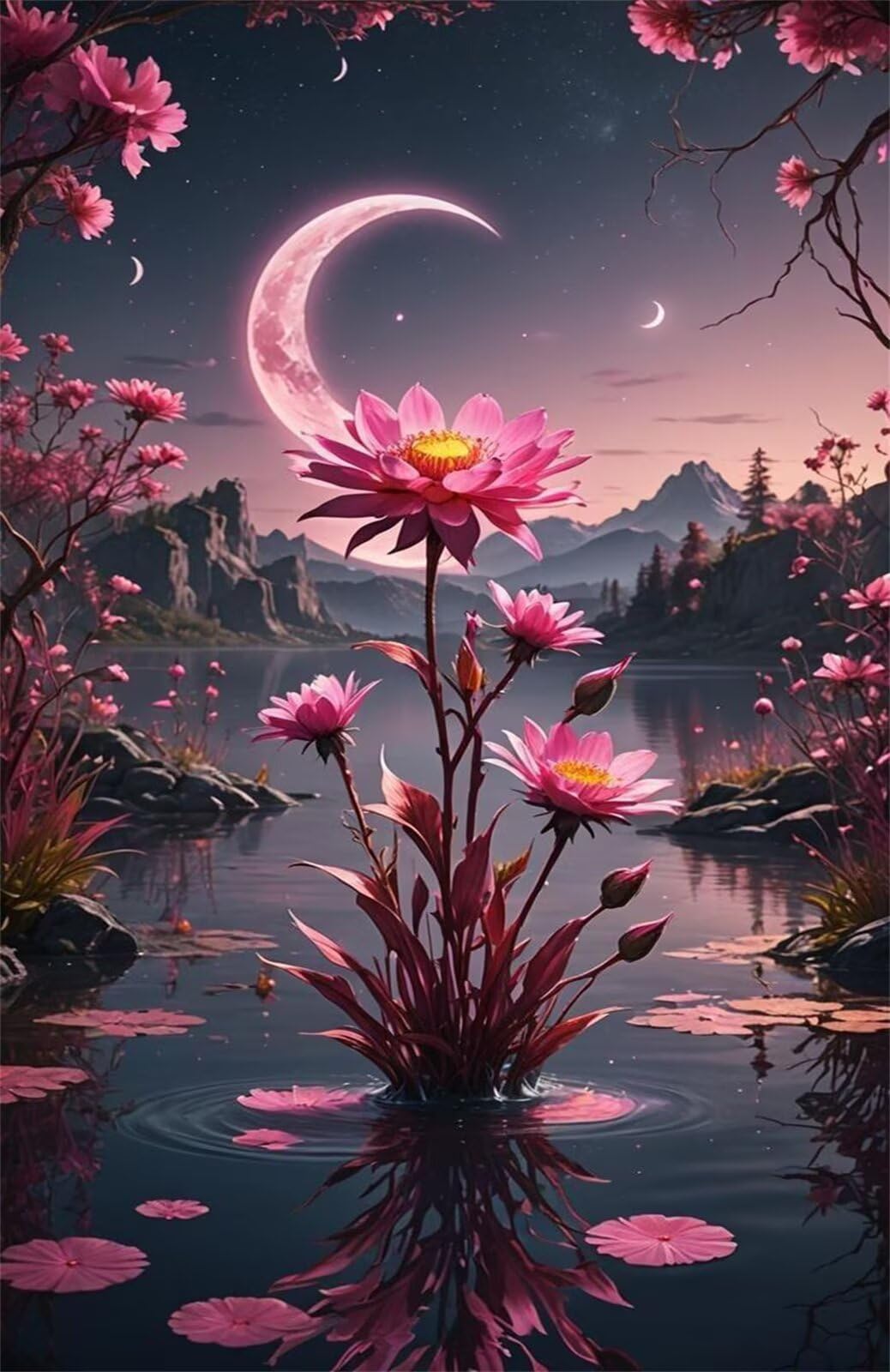 Puzzle 1200 Pezzi Fiore Luna Gioco Educativo Sfida Impossibile Divertente Adatto Come Decorazione da Parete e Regalo Puzzle Classici 1200 Pezzi 75 x 50 cm