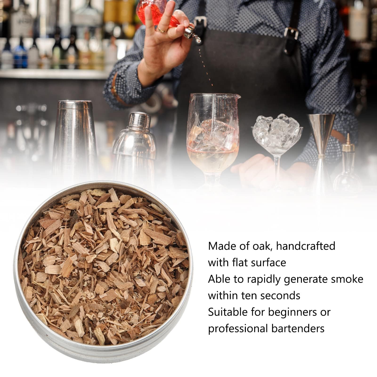 8 Pièces Copeaux de Bois pour Fumoir à Cocktail, Kit Fumage Bois Cocktails Bois de Pommier Hickory Chêne Hêtre Cerisier Mélange Bois Pêcher Poirier pour Whisky Bourbon Boisson Pistolet fumée