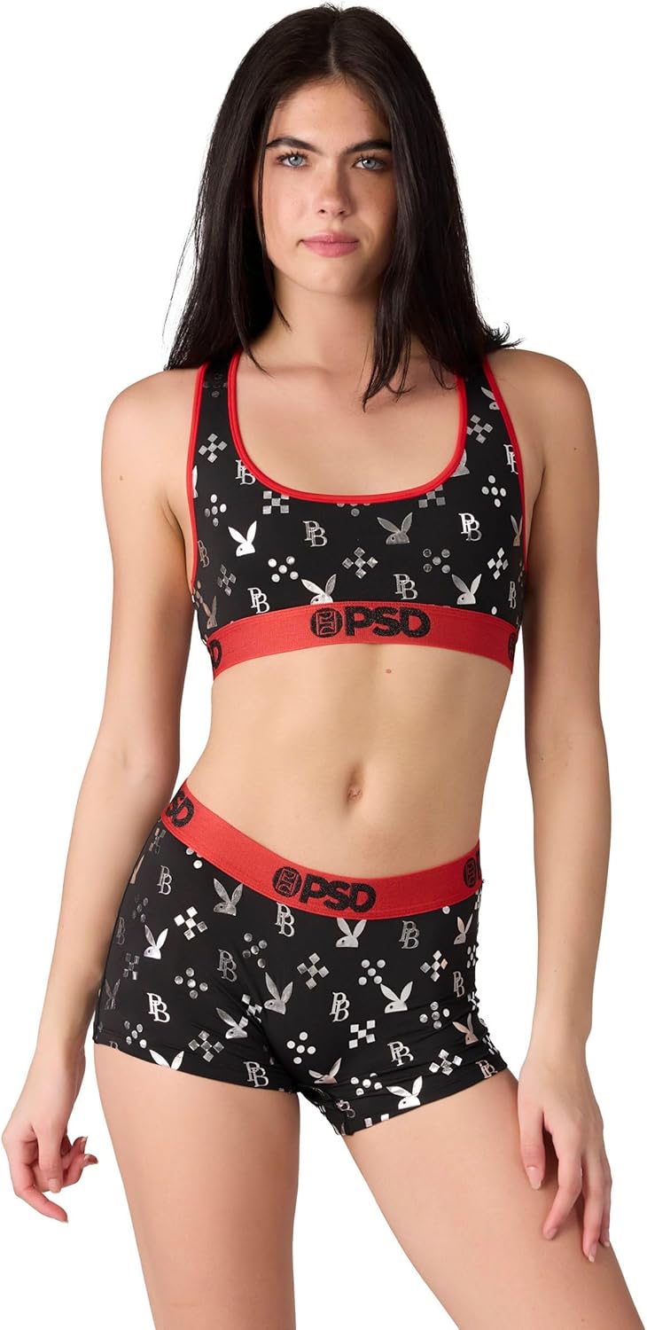 PSD Underwear Womens Sports Bra - Sports Bra 3 Packs, Medium Support Racerback Bras for Women, Womens Loungewear Bras