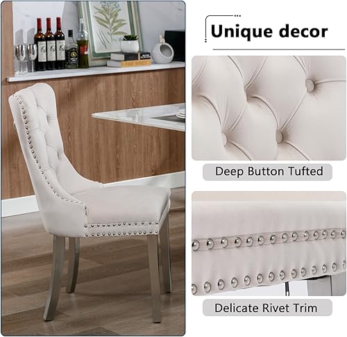 Miniatura 6 de SSLine Juego de mesa de comedor de cristal moderno para 6, 7 piezas, juego de comedor de cocina rectangular, mesa de vidrio templado de 51 pulgadas