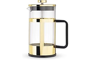 Gilded Tea and Coffee Brew Elixir: Pinky Up Piper French Press in Gold