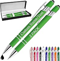 Vista 17 de Bolígrafos personalizados con nombre, paquete de 10 bolígrafos personalizados de oro rosa, bolígrafo de tinta negra grabada a granel con puntas