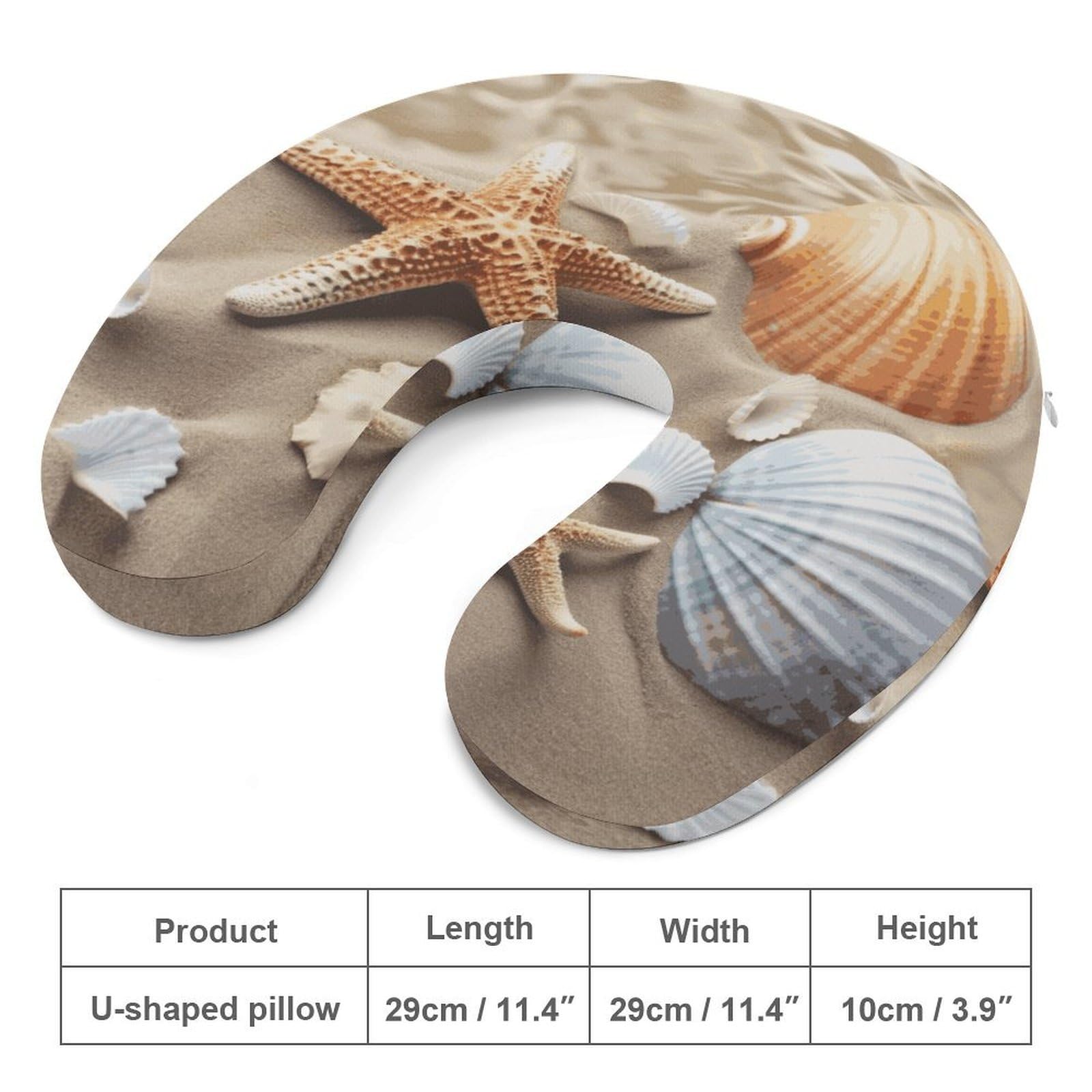 Almohada en forma de U de concha de mar, núcleo de almohada de espuma viscoelástica, cojín, proporciona apoyo para el cuello, almohada de viaje, adecuada para aviones, coches, hogares y