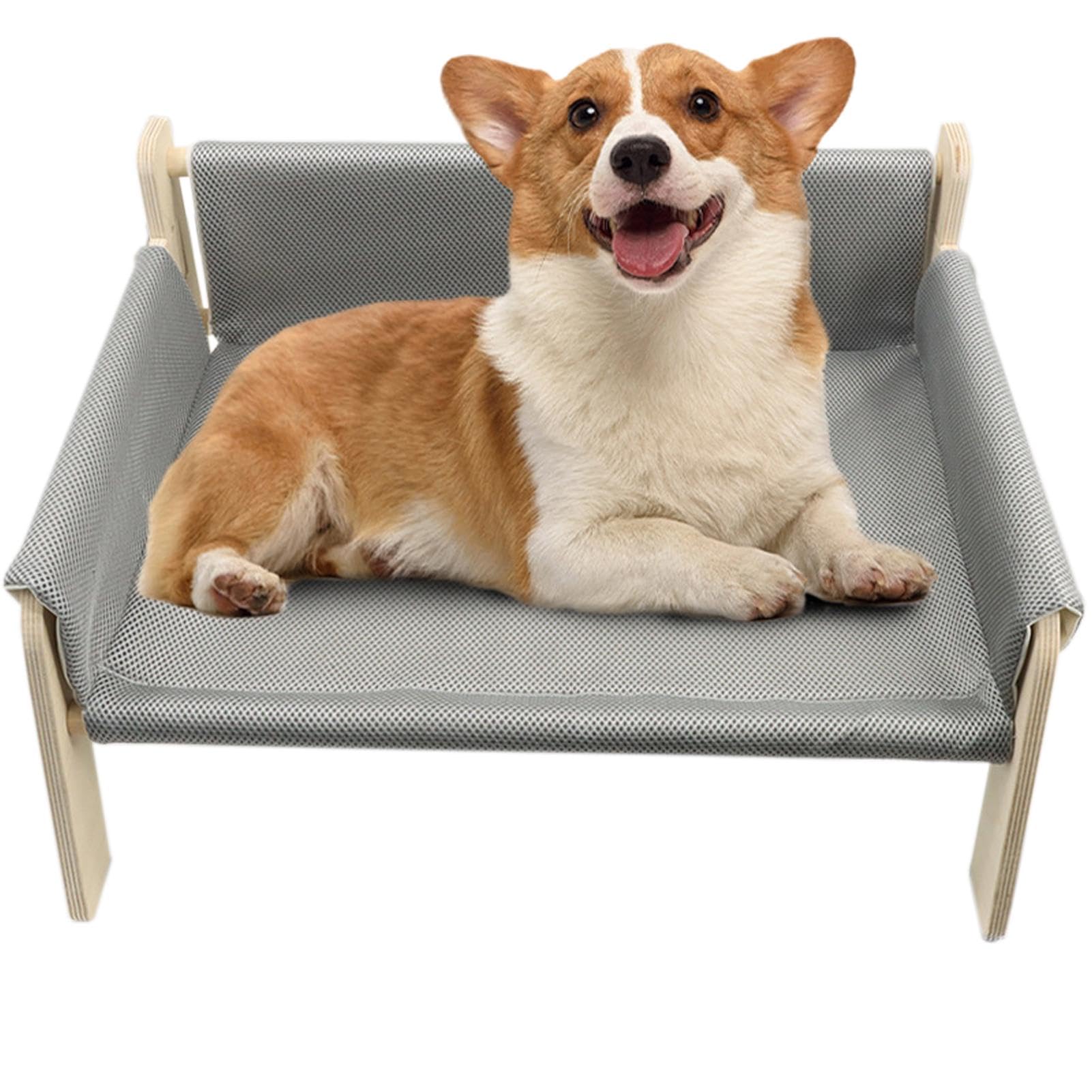 Cuccia rialzata Per cani con struttura in legno, divanetto rimovibile per gatti, cuccia stabile per cani